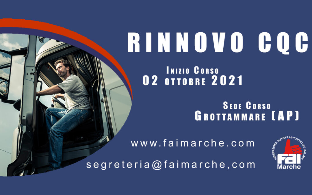 CORSO RINNOVO CQC. Carta di Qualificazione del Conducente.