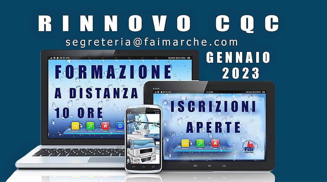 RINNOVO CQC. Inizio corso Gennaio 2023